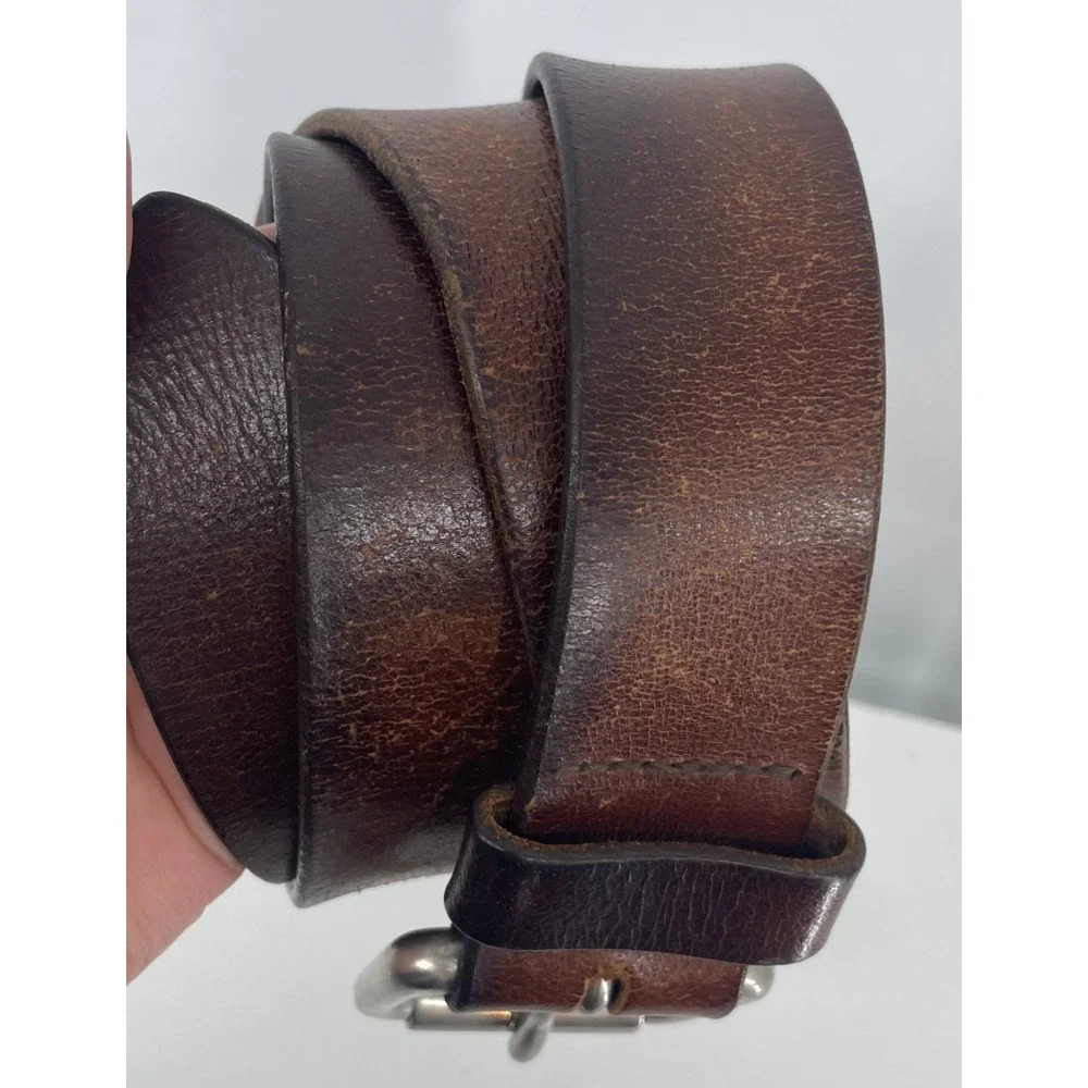 Vintage Brown Leather Men's Size 38-40 USA Distressed 1 1/2
